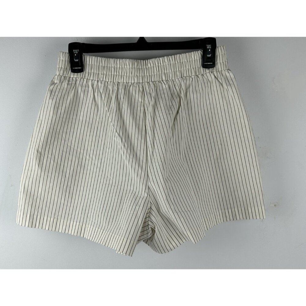 GOOD AMERICAN Ladies Pencil Stripe Weekend Shorts in Puddy Cream Color Nwt M - Picture 6 of 8